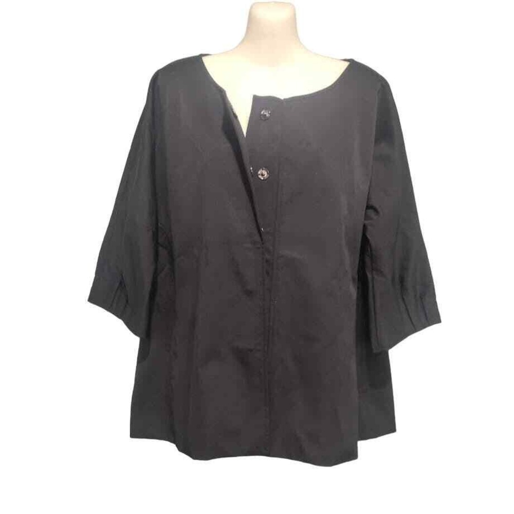 Vertigo Paris 3/4 Sleeve Snap Front Fully‎ Lined Jacket, Black, Sz L